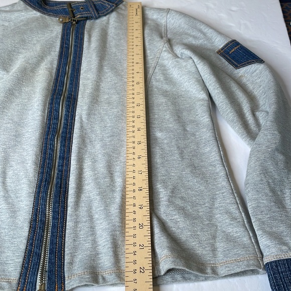 DKNY Sweatshirt Jacket Long Sleeves Activewear Moto Jacket Sweatshirt - Picture 11 of 12